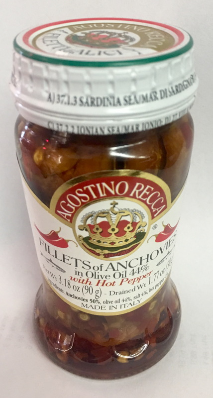 Recca Anchovies with hot peppers 3.18OZ jar